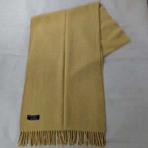 Burberry London Solid 100% Cashmere Yellow Scarf Made In England
